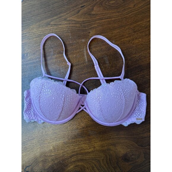 Victoria’s Secret Pink Lace Push-up Bra Size 36B - Picture 2 of 5